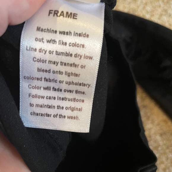 Frame Denim Le Color Rip Skinny Jeans Black Sz 27 - Picture 6 of 9